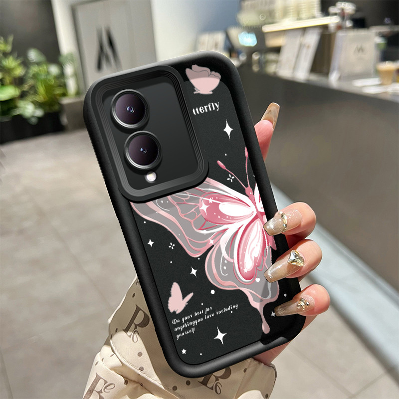 เคสสำหรับ VIVO Y17S Y36i 5G G2 5G Y28 5G เคสป้องกันการกระแทกเคสซิลิโคนซิลิโคนโทรศัพท์ผีเสื้อที่สวยงาม