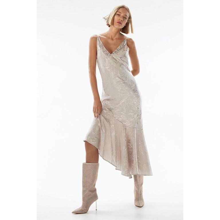 H&M Woman Asymmetric-hem slip dress 1182655_1