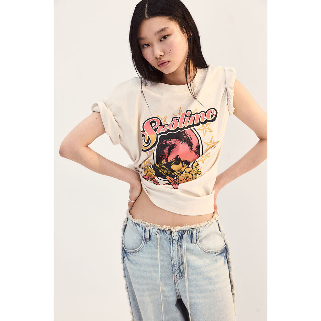 H&M Woman Oversized printed T-shirt 1206628_5