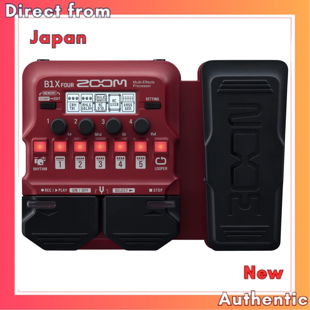ZOOM Zoom Bass มัลติเอฟเฟ็กเตอร์ B1X FOUR สีแดง B1X FOUR สินค้าแท้ใหม่ล่าสุดที่จำหน่ายในญี่ปุ่นที่ถู