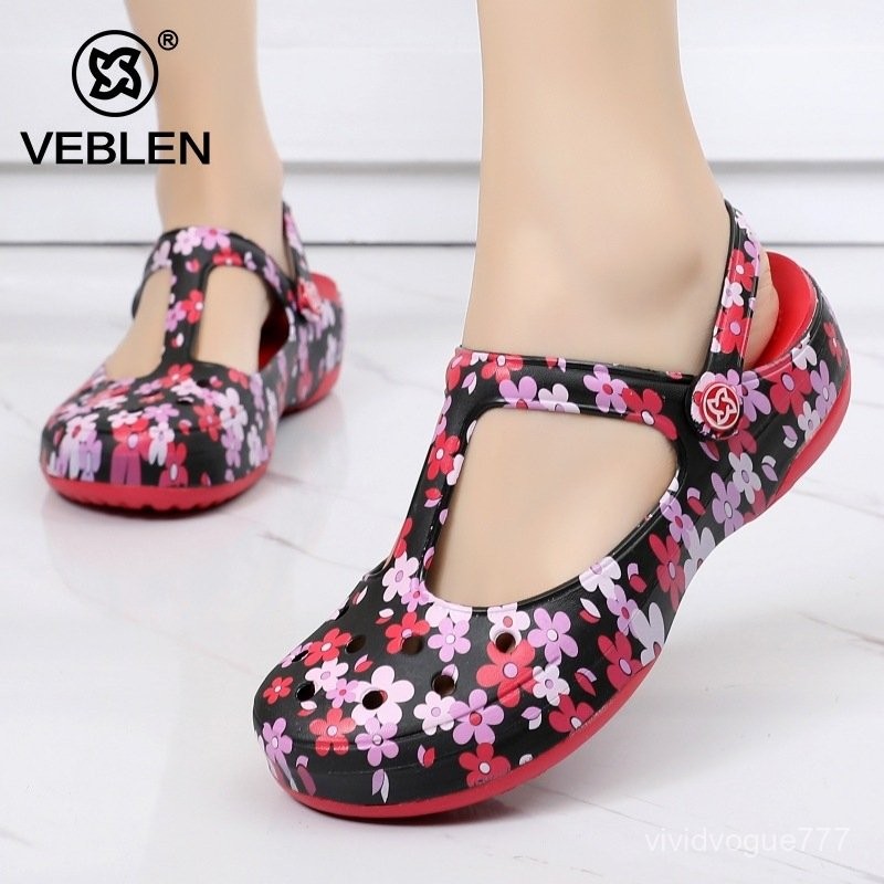 Veblen รองเท้าแตะผู้หญิงพิมพ์หลุมรองเท้าผู้หญิงรองเท้า6909 6910