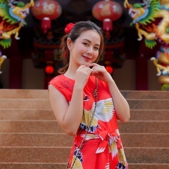MyWay Brand :Jump จั๊มสูท suit Flamingo Tomato Red