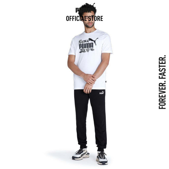 PUMA BASICS - เสื้อยืดผู้ชาย GRAPHICS Icon สีขาว - 67447602
