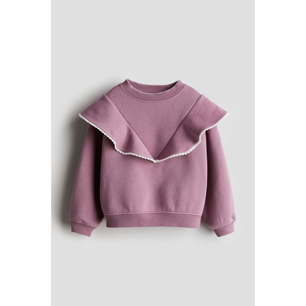 H&M Girls Flounce-trimmed sweatshirt 1246530_1