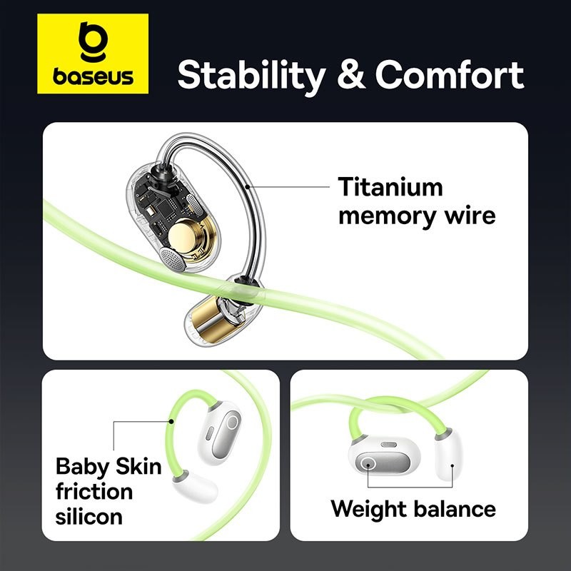 Baseus หูฟังกำลังกายไร้สาย  รุ่น Eli Sport 1 Open-Ear TWS Earbuds กำลังกาย