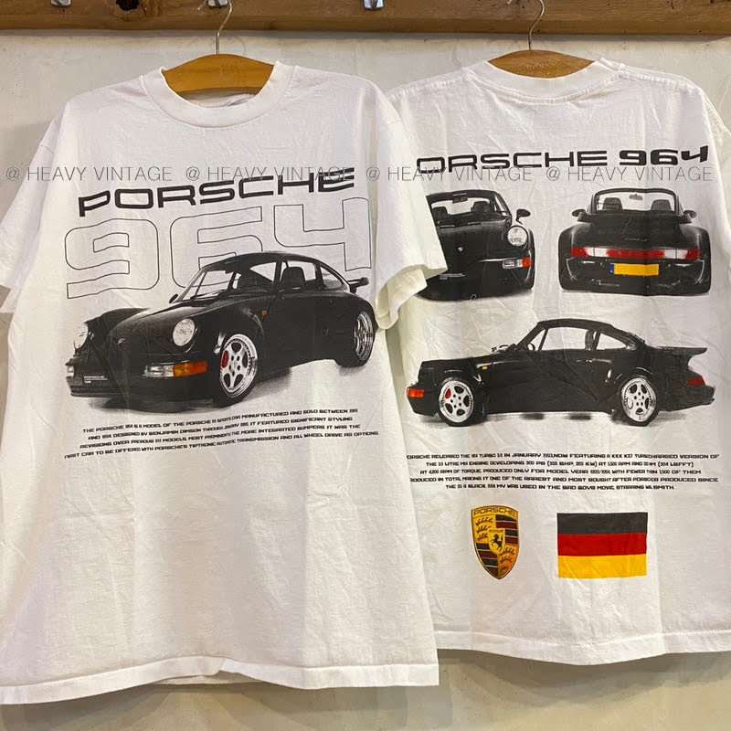 PORSCHE 964 Super Car เสื้อวินเทจ เสื้อรถ รถตำนาน heavy vintage shirt