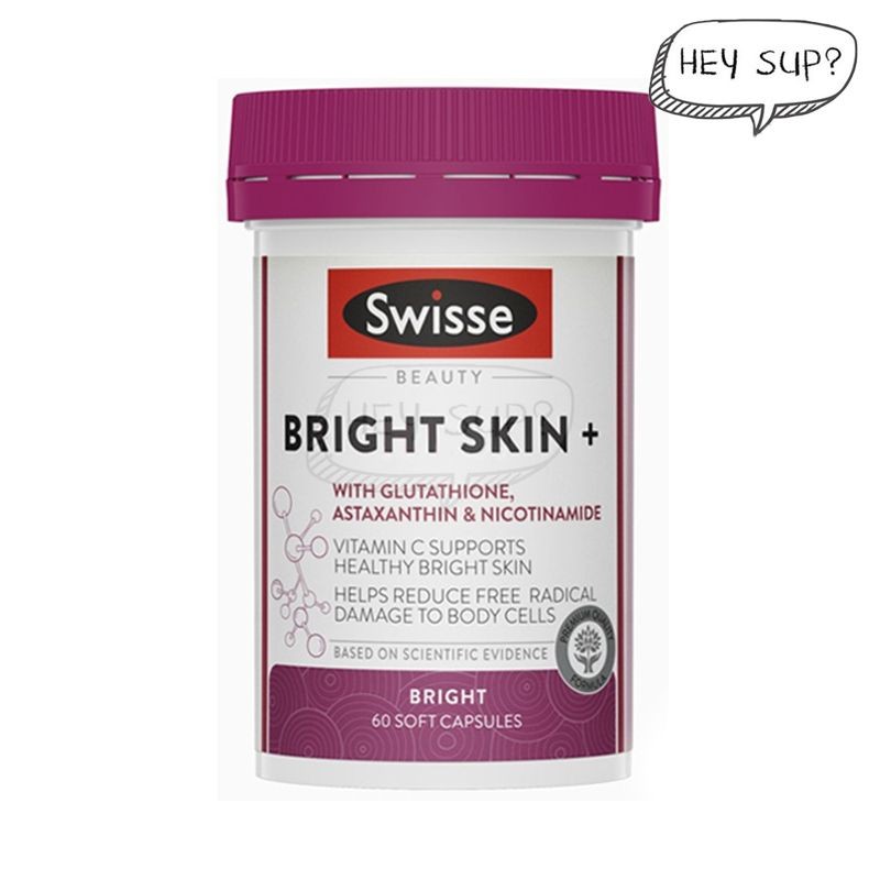 Swisse Beauty Bright Skin 60 Capsules With Glutathione Astaxanthin & Nicotinamide Vitamin C Support