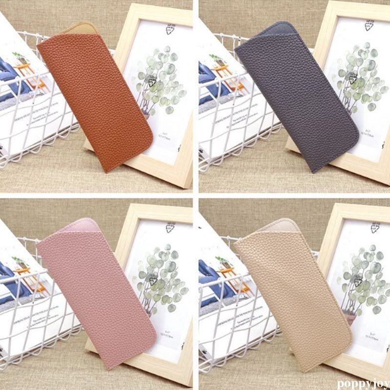 poppyjoy Pu แว่นตาสายตายาวกรณีหนังกระเป๋าแว่นตาแว่นตากันแดดกระเป๋าหนังหนาแว่นตาฝาครอบ