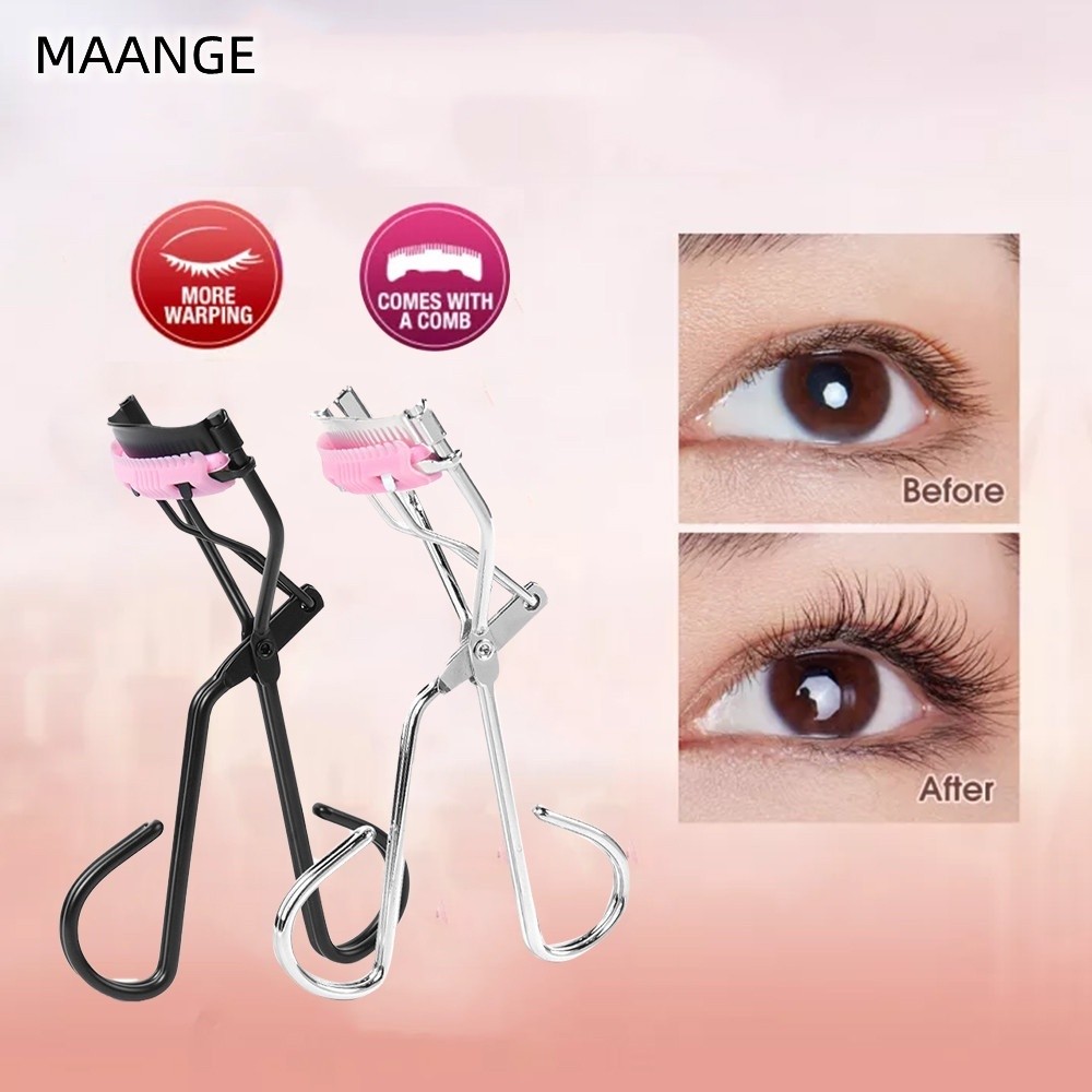 luxelinkBlack พร้อมหวีที่ดัดขนตา Peach Heart Wide-angle Eyelash Curler เครื่องมือเสริมขนตา