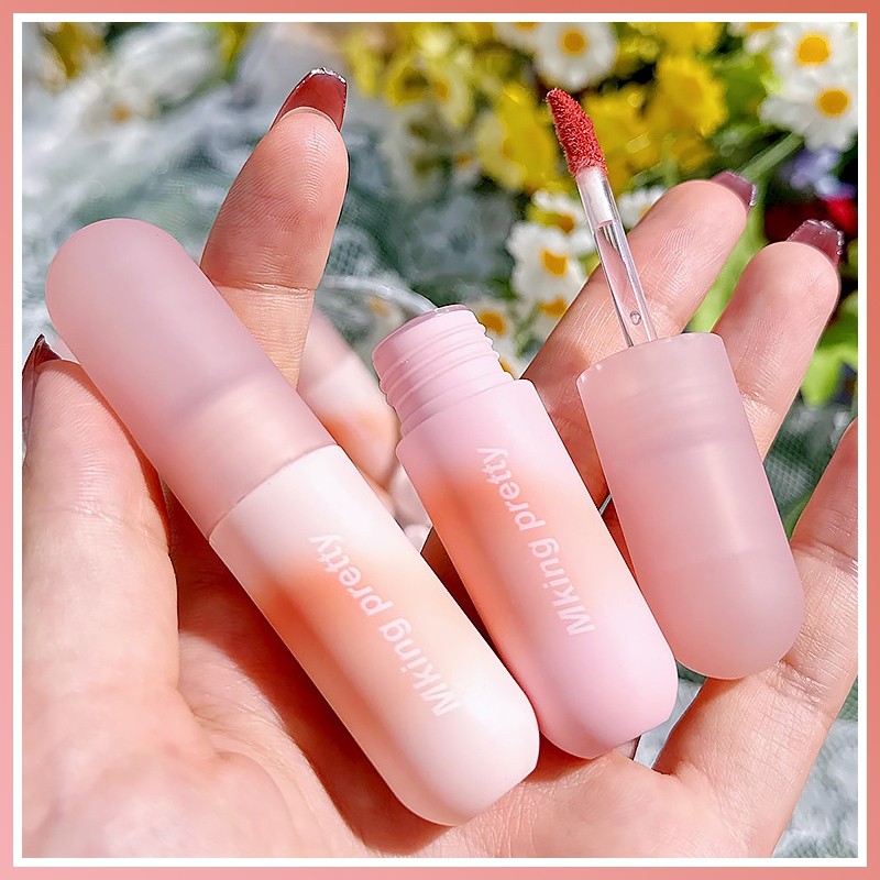 Luxelink MKING PRETTY ลิปจิ๋ว ลิปสติก ลิปทินท์ เนื้อแมตต์ กํามะหยี่ สีนู้ด ธรรมชาติ ติดทนนาน กันน้ํา