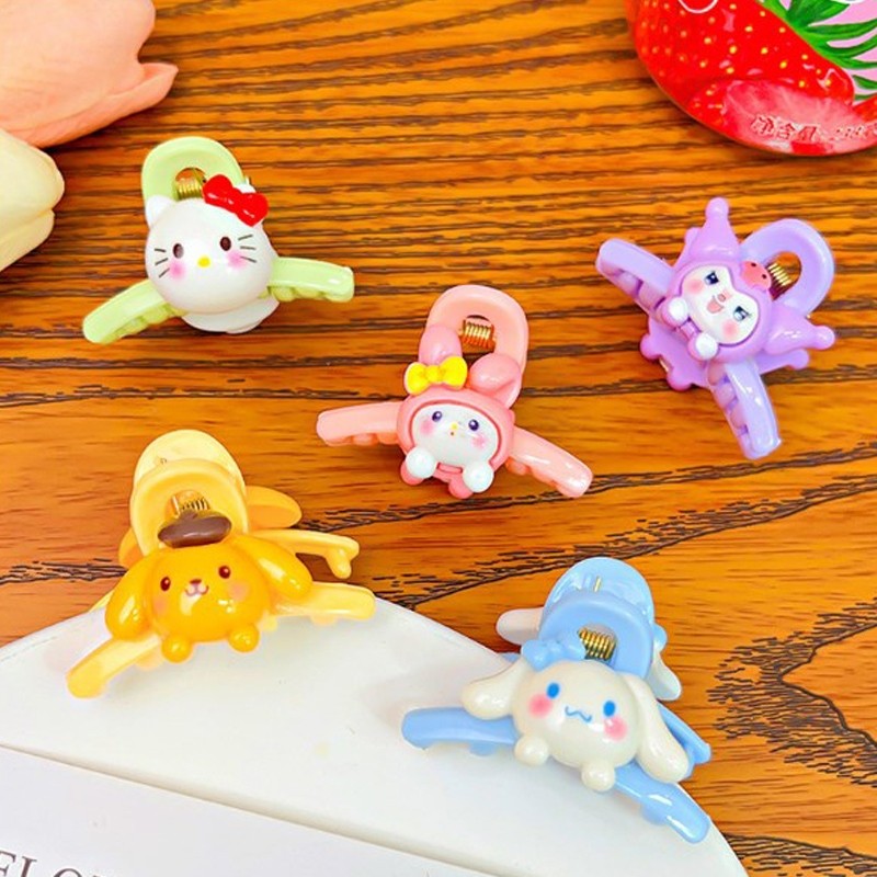 SANRIO sparklySanrio Small Children Hair Claw Clip Cute Cartoon Shark Clip Sweet Hair Accessory