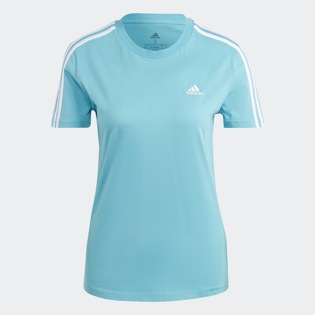 adidas Lifestyle Essentials Slim 3-Stripes Tee Women Blue IC0631