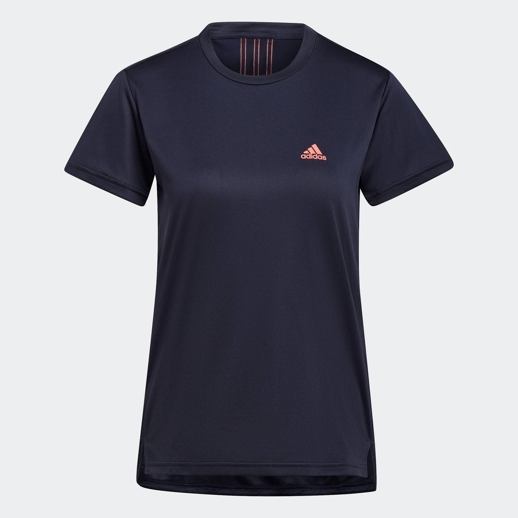 adidas Training AEROREADY Designed 2 Move 3-Stripes Sport Tee Women Blue HD9377