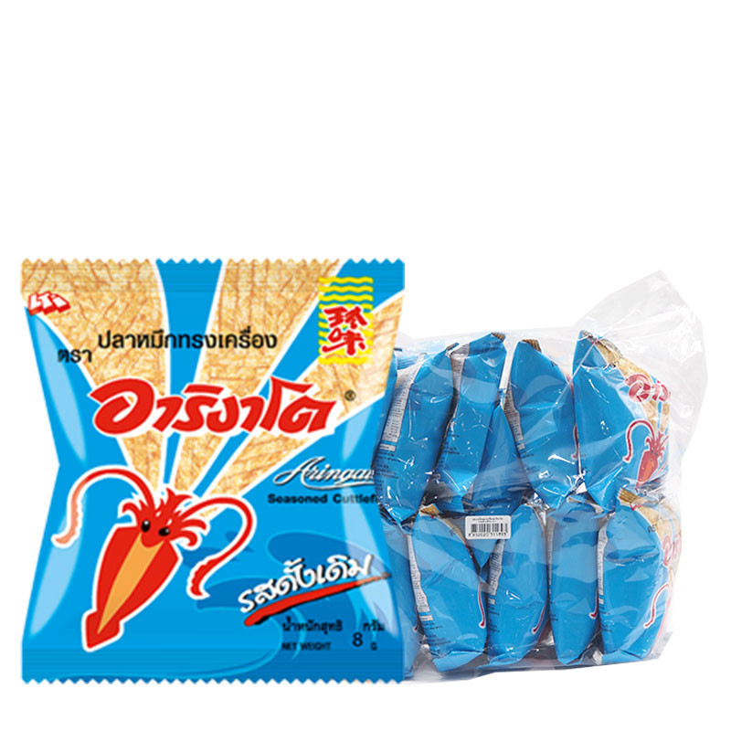 อาริงาโต ปลาหมึกแผ่น 8 ก. x 12 ARIGATO Fish Snack 8 g x 12