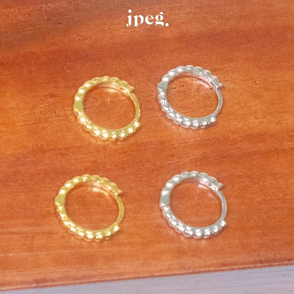 JPEG - Rope Huggie Hoop Earring เฉพาะต่างหูห่วง