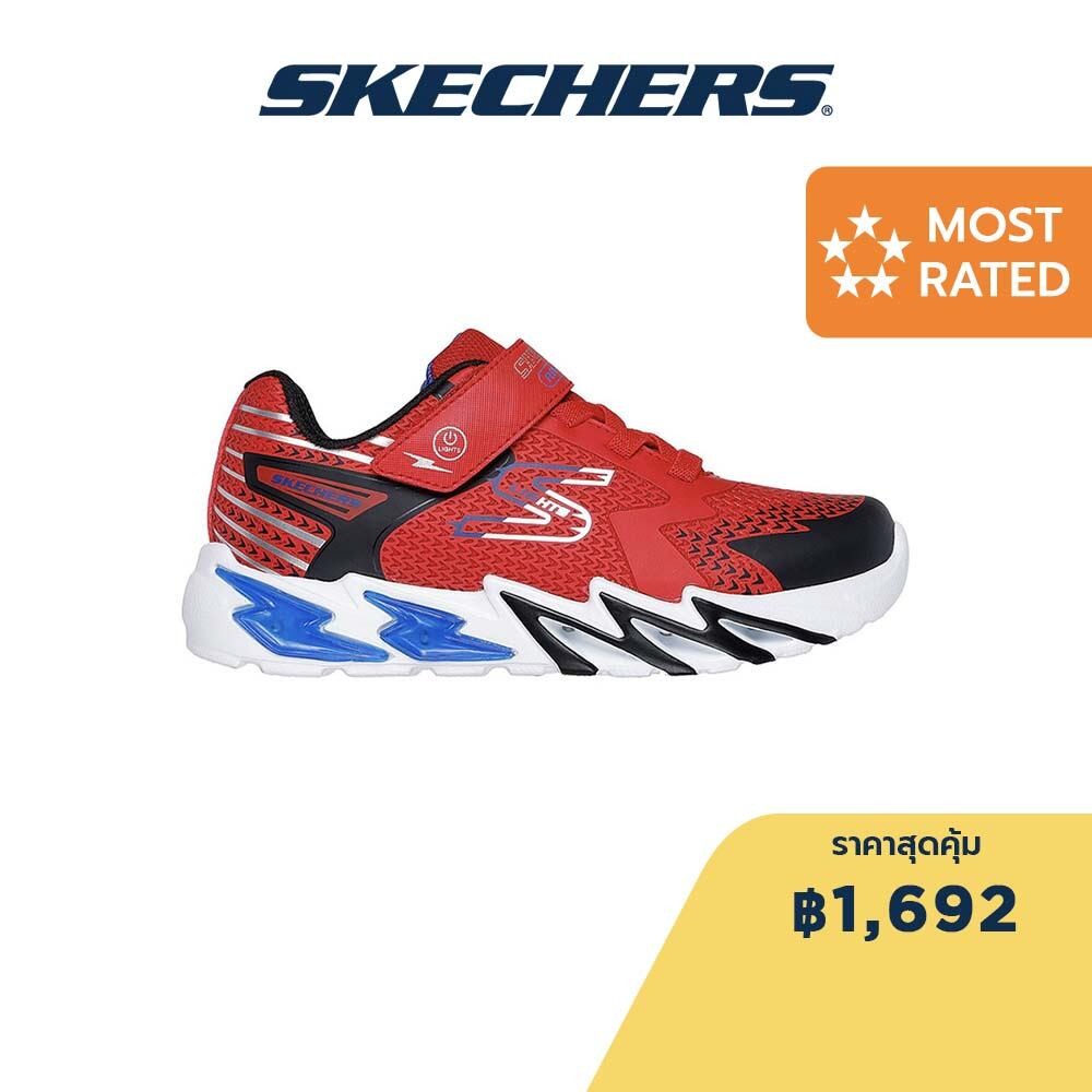 Skechers สเก็ตเชอร์ส รองเท้าเด็กผู้ชาย Boys S-Lights Flex-Glow Bolt Shoes - 400138L-RDBK