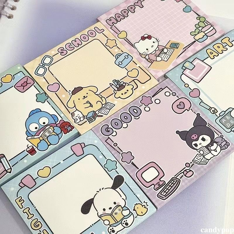 candypop การ์ตูน Sanrio Post-it Note น่ารัก Pastable Memo กระดาษนักเรียน Hand Ledger วัสดุหนังสือ