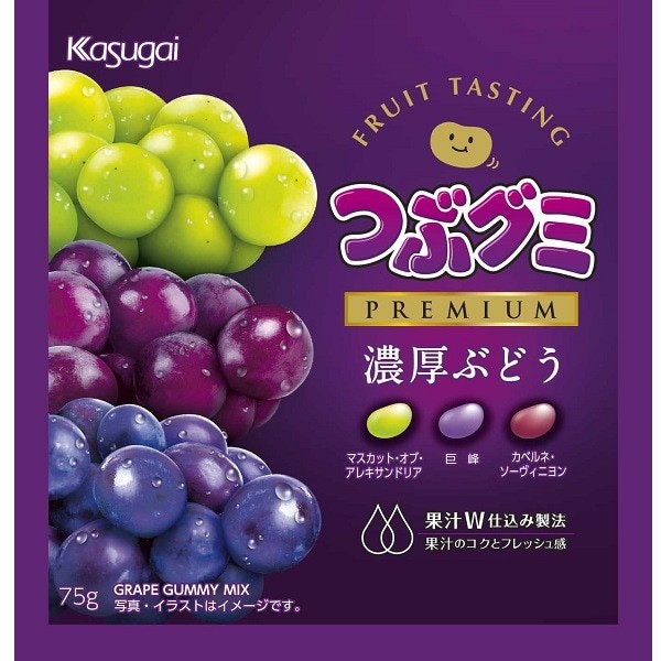 Kasugai Crush Gummi PREMIUM Thick Grapes 75g A rich grape eating experience.A rich grape eating exp 