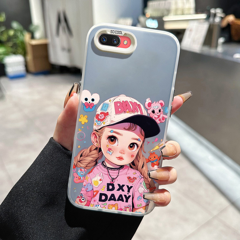 เคสสำหรับ OPPO A5 A3s A12e A7 A5s A12 A12s A11k Realme C1 เคสป้องกันเคสมือถือโปร่งแสงผู้หญิงสีสันสดใส