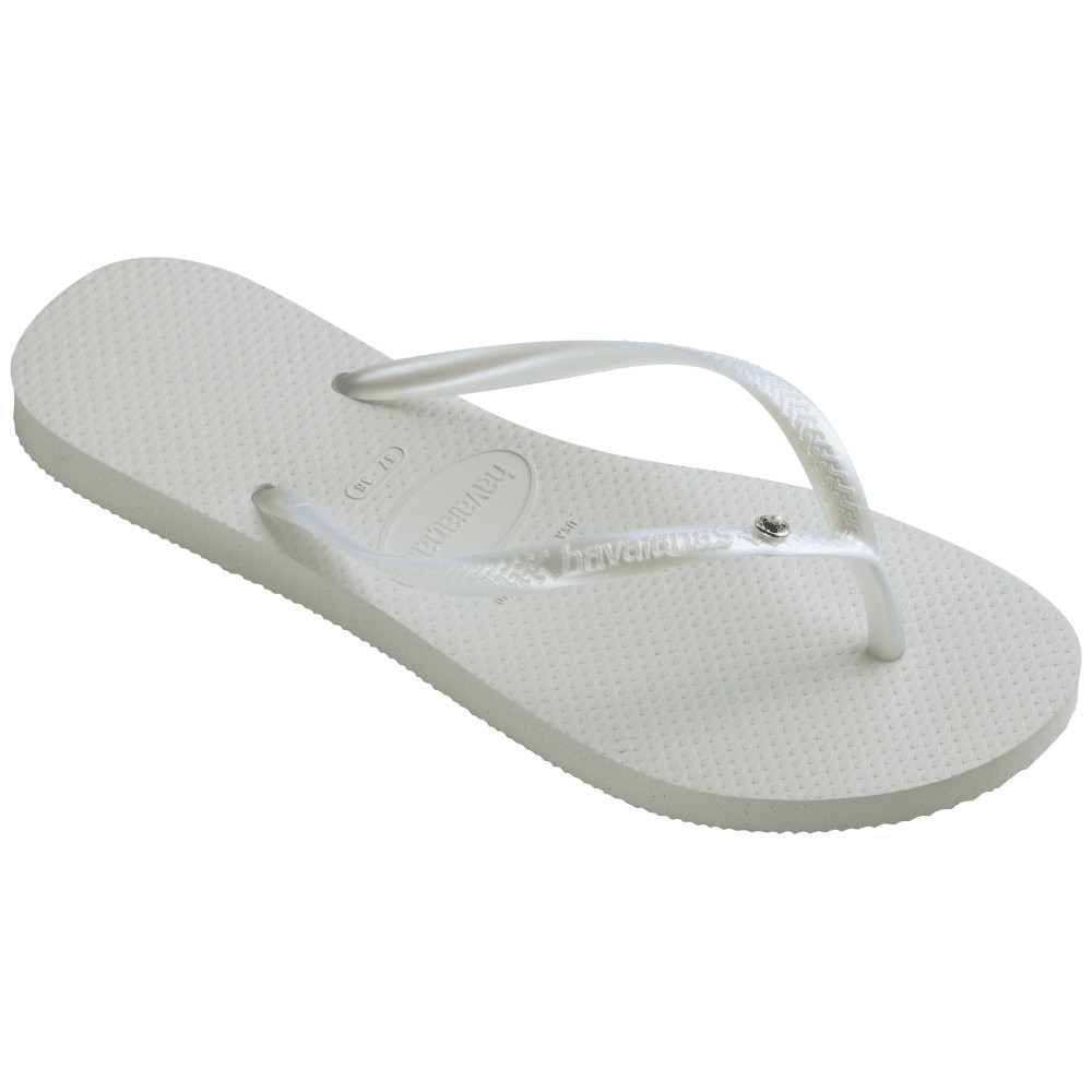 HAVAIANAS รองเท้าแตะผู้หญิง Slim Crystal SW II Flip Flop WHITE 41456510001F_C4WTXX