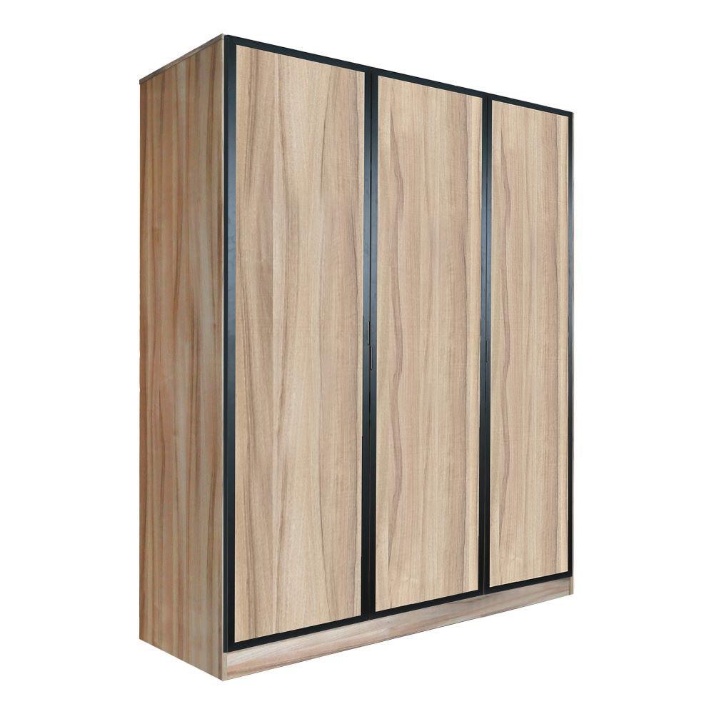 ตู้เสื้อผ้า 3 บานเปิด BURO ANTARES WO150-B D05 150 ซม. สีอโรม่าโอ๊ค เฟอร์นิเจอร์ห้องนอน ตู้เสื้อผ้า 