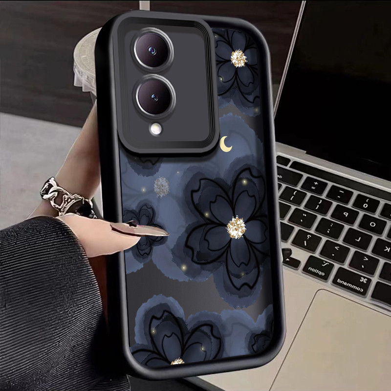 เคสสำหรับ VIVO Y17S Y36i 5G G2 5G Y28 5G เคสโทรศัพท์ซิลิโคนกันกระแทกลายดอกไม้ของแท้