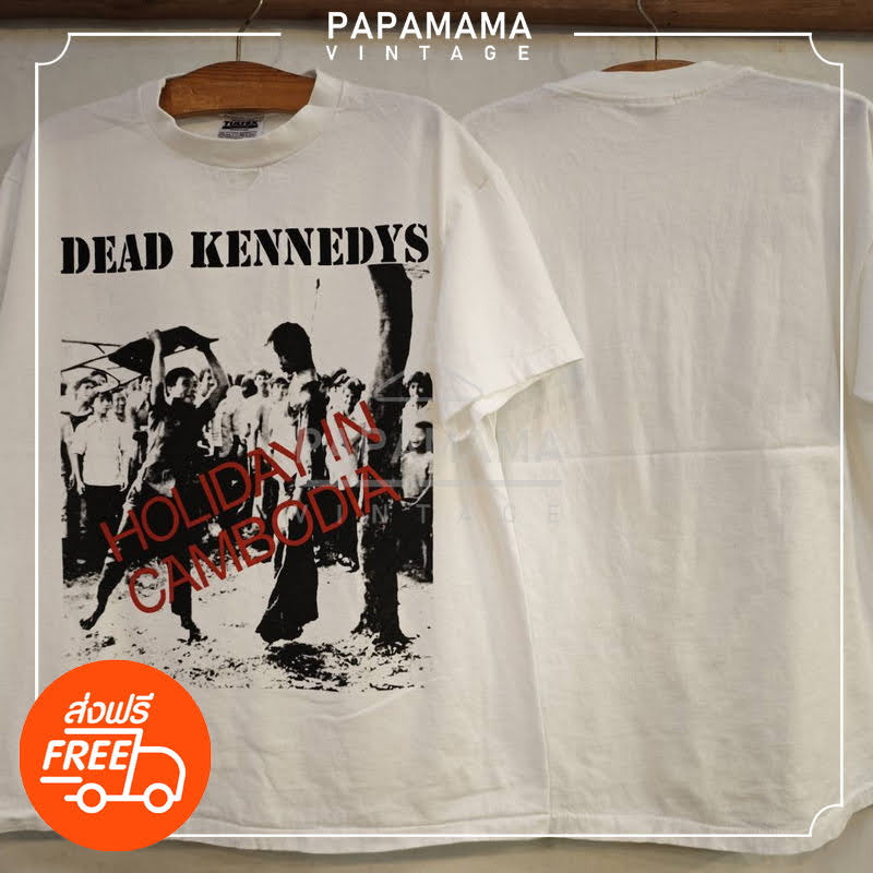 [ DEAD KENNEDYS ] HOLIDAY IN CAMBODIA  เสื้อวินเทจ ป้ายUSA เสื้อทัวร์ วงร๊อค papamama vintage shirt