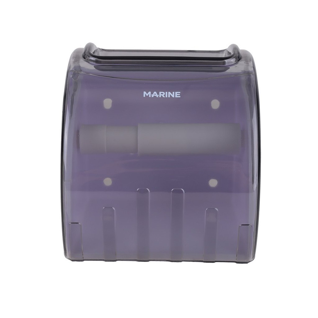 MARINE กล่องทิชชู่กลมม้วนเล็ก แบบฝาหน้า รุ่น 8101 สีเทา |ZWF| - รูปที่ 2