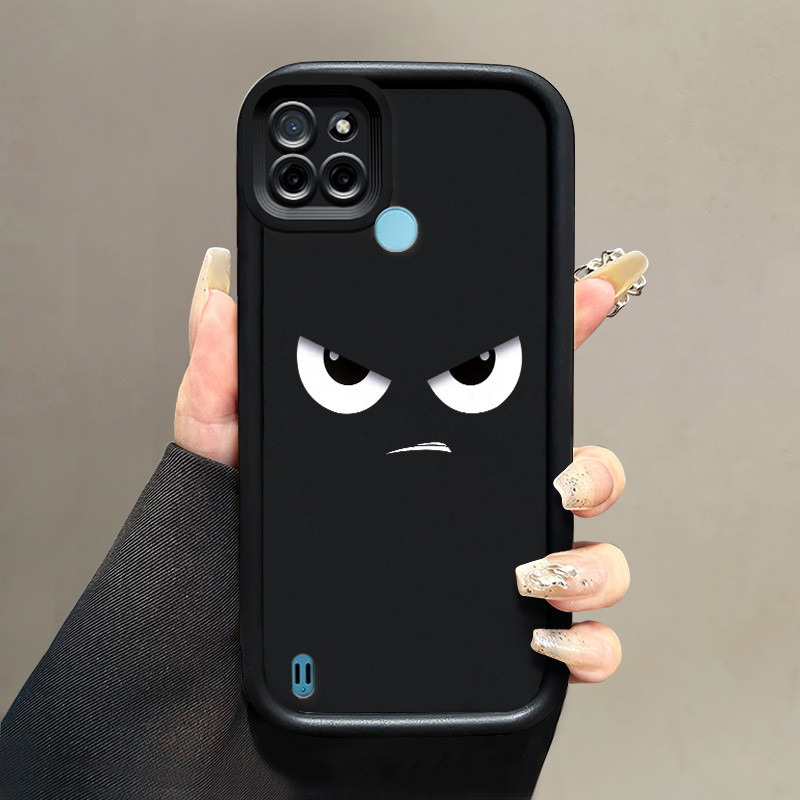 เคสสำหรับ Realme C21Y Realme C25Y เคสป้องกันการกระแทกซิลิโคนเคสโทรศัพท์มีลายดวงตายอดนิยม