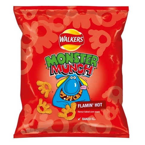 Walkers Monster Munch Flamin Hot 40G ขนม ขนมขบเคี้ยว