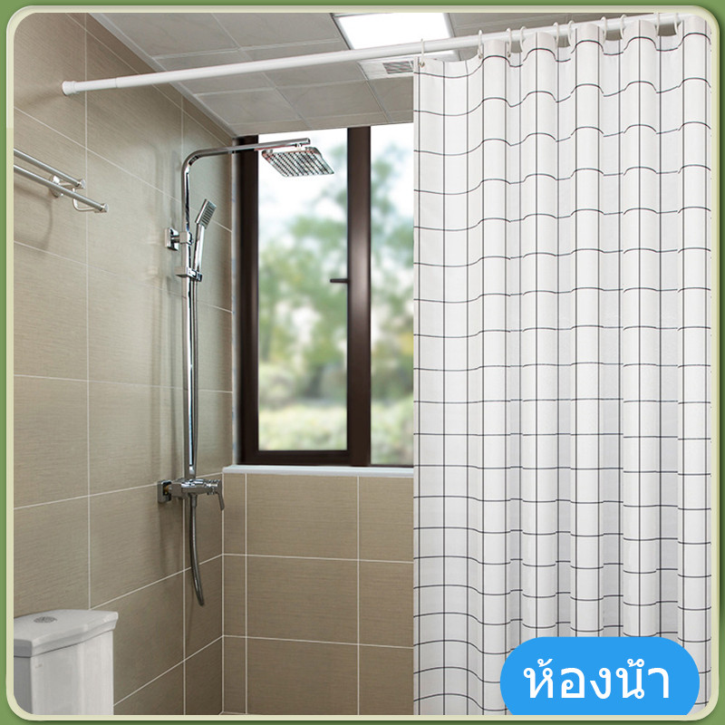 ม่านห้องน้ำ ผ้าม่านห้องน้ำ ผ้าม่านห้องน้ำห้องอาบน้ำ 180*180 ผ้าม่านกันน้ำ กันน้ำ กันเชื้อรา - รูปที่ 6