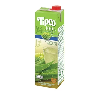 TIPCO น้ำว่านหางจระเข้พร้อมเนื้อว่าน Aloe vera & Grape juice 100% ขนาด 1000 มล.