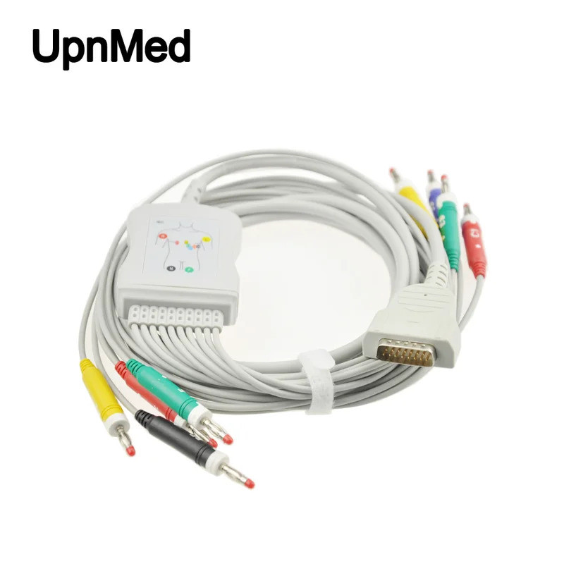 ✥GE MAC400 /800/1200 ECG /Ekg สาย Leadwires,15-Pin Banana Plug