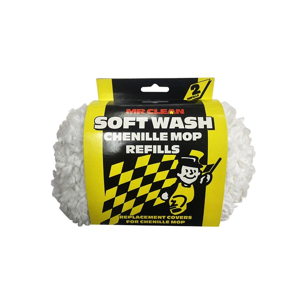 MR.CLEAN ผ้าถักล้างรถสำรอง (รีฟิล) MR.CLEAN 6 นิ้ว แพ็ก 2 ชิ้น ประดับยนต์ อุปกรณ์ทำความสะอาดรถยนต์ R