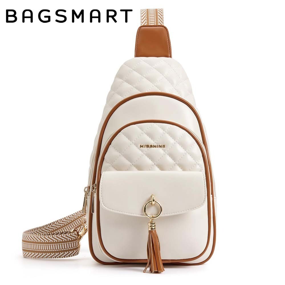 BAGSMART Chest Bag กระเป๋า กระเป๋าคาดอกคาดเอวผู้หญิง Cross Body Bag  PU Fanny Pack กระเป๋าสะพายเดินทางกันน้ํา