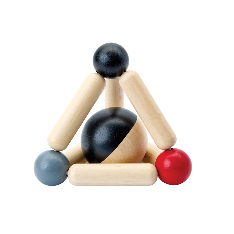 PlanToys ของเล่นไม้ 5294 Triangle Clutching - High Contrast สามเหลี่ยมฝึกบีบ สำหรับเด็กอายุ 3 เดือน ขึ้นไป