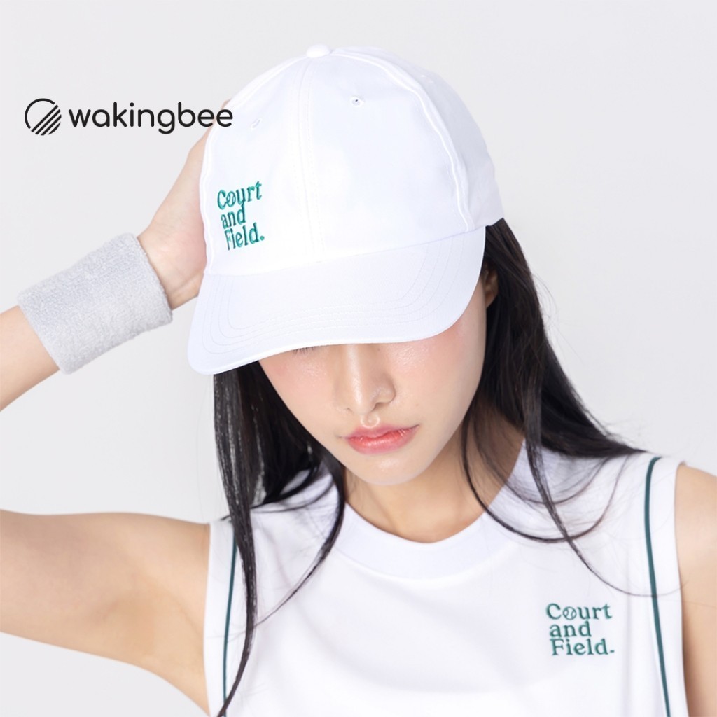 Wakingbee Court Cap (White) หมวกแก๊ป สีพื้น ทรงสวย ปัก ผ้าไนล่อน แห้งไว ใส่ออกกำลังกาย ตีกอล์ฟ เทนนิส