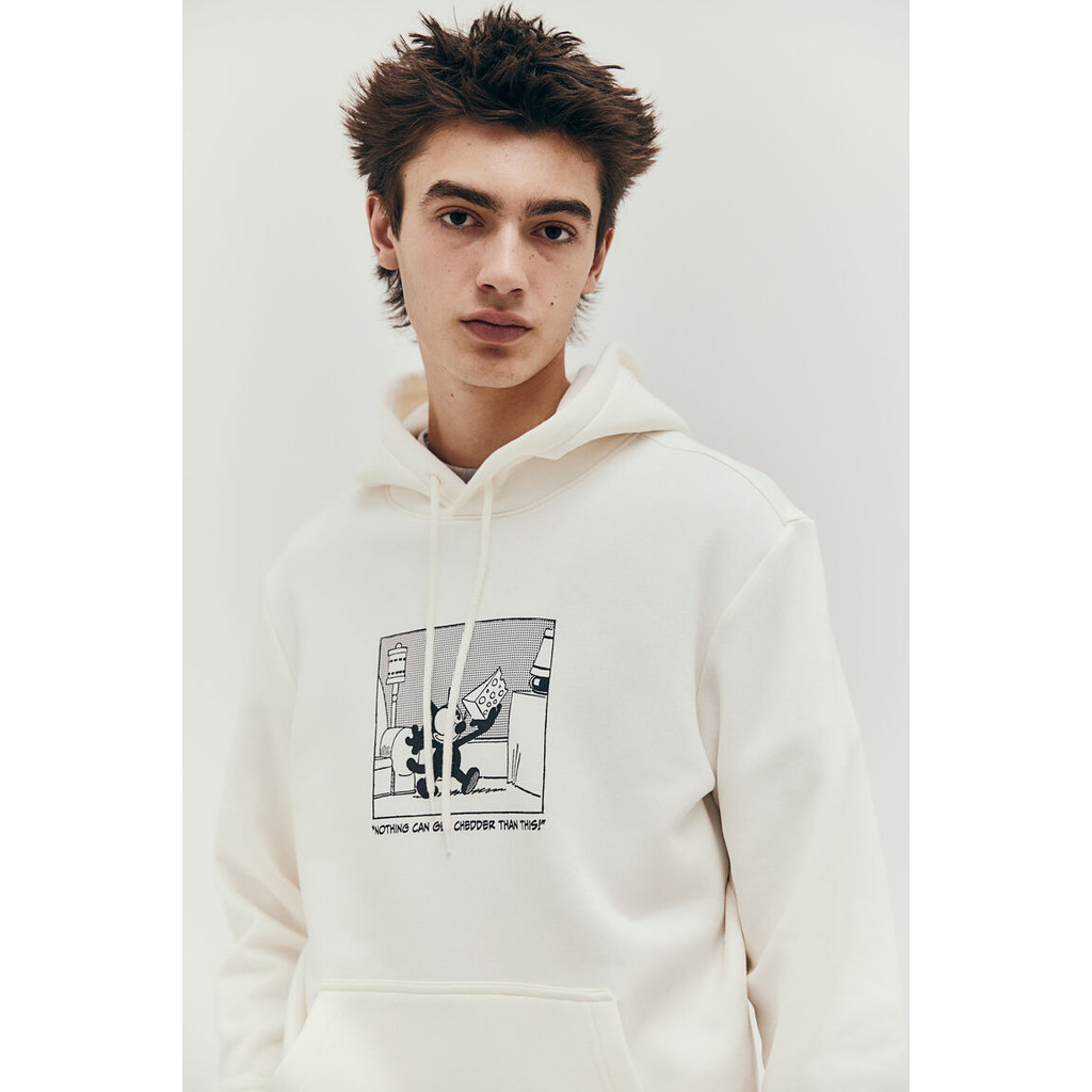 H&M ผู้ชาย เสื้อฮู้ดทรงพอดีตัว 0846933_2