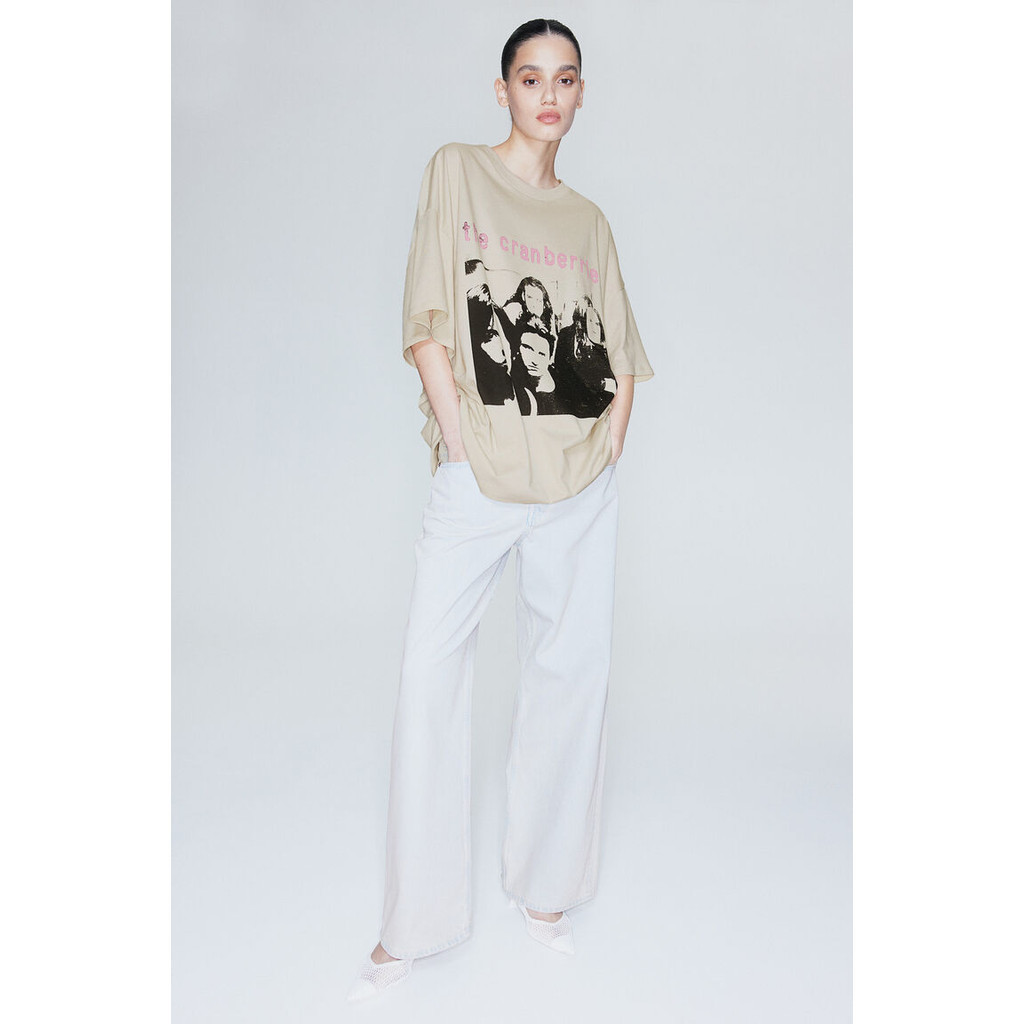 H&M ผู้หญิง Oversized printed T-shirt 1227727_3
