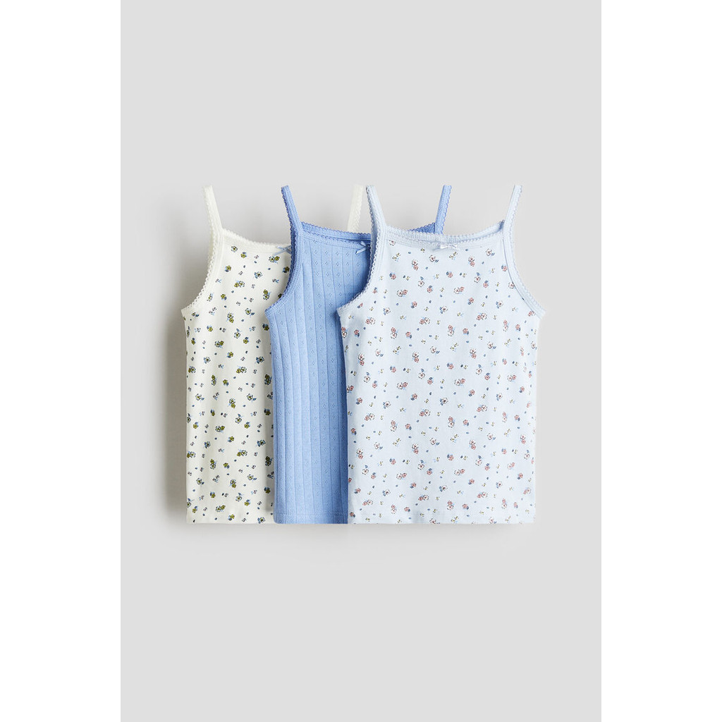 H&M(เอชแอนด์เอ็ม) ชุดเสื้อสายคอตตอน 3 ชิ้น แบบสายรัด เด็กผู้หญิง 1269295_2