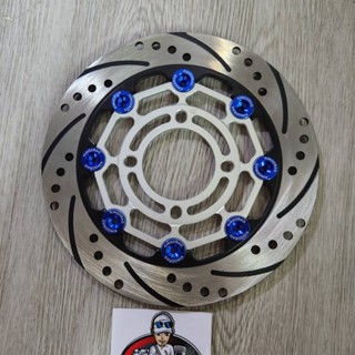 ZERN8.1 ลายแมงมุม เงินหมุดน้ำเงิน จานดิสเบรค ขนาด 220 มิล Wa…