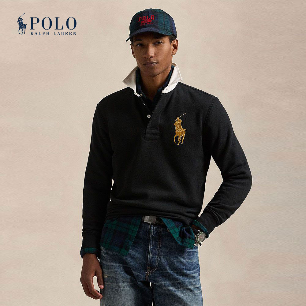Polo Ralph Lauren เสื้อโปโลผู้ชาย no data รุ่น MNPOKNI16824053 สีดำ