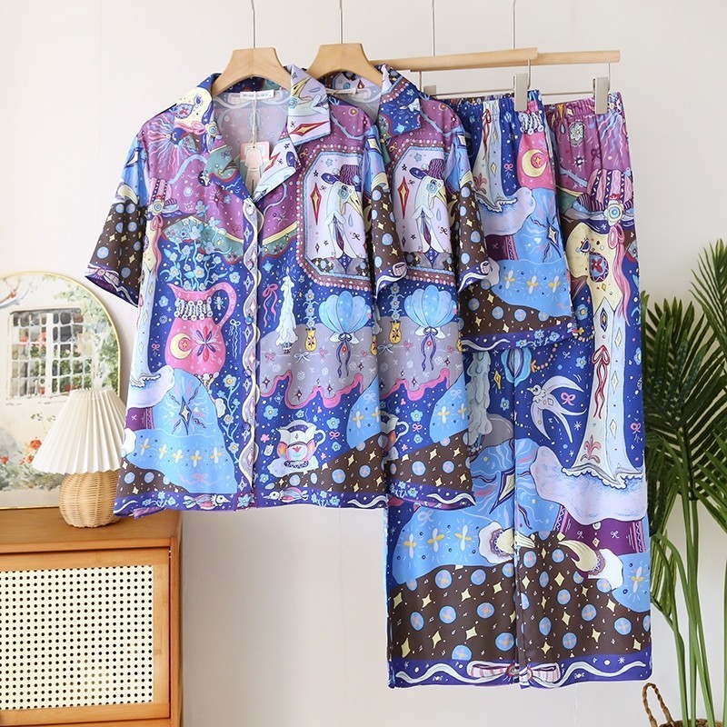 ชุดนอน Mulen (Muslin Pajamas) Silk Satin รุ่น (N5081 T5081)