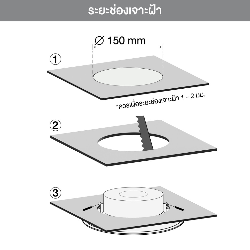 โคมดาวน์ไลท์หน้ากลม 5 นิ้ว LED 12W Daylight OPPLE รุ่น RC-ESIII R150 12W/65 สีขาว - รูปที่ 3