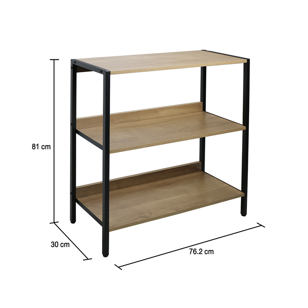 KASSA ชั้นวางของอเนกประสงค์ 3 ชั้น รุ่น BQ092-1476 ขนาด 76.2 x 30 x 81 ซม. สีธรรมชาติ - รูปที่ 4