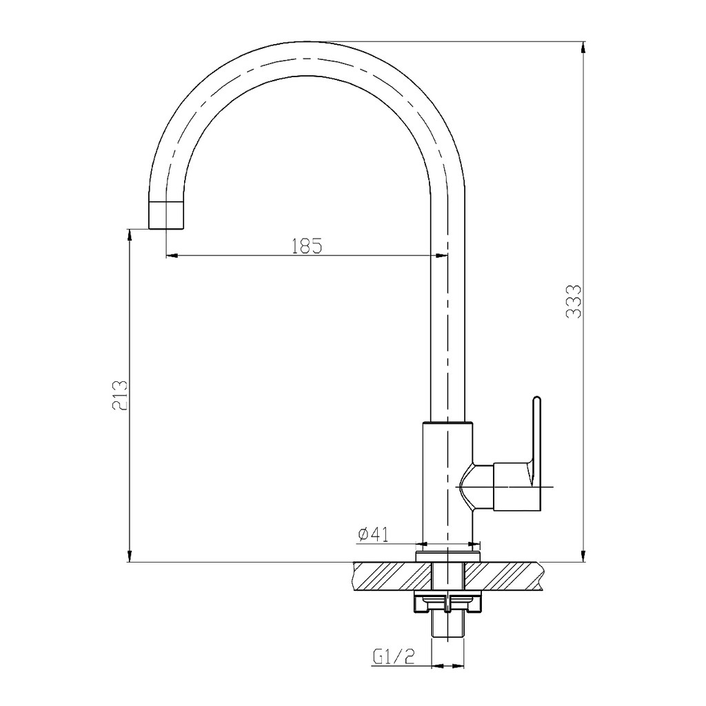 KASSA ก๊อกซิงค์น้ำเย็นติดเคาน์เตอร์ รุ่น KS-5001-3 สเตนเลส - รูปที่ 4
