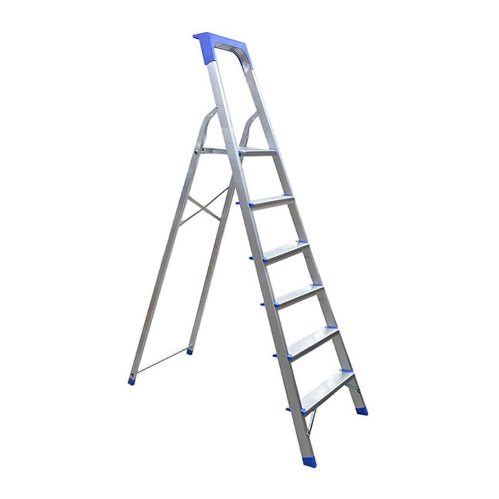 GIANT KINGKONG PRO บันไดอะลูมิเนียมพร้อมถาดแบบมีด้ามจับ รุ่น LJG306DT ขนาด 6 ขั้น สีเงิน