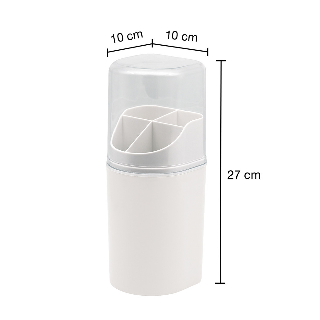 KASSA HOME ที่ใส่ตะเกียบพร้อมฝาครอบ รุ่น UTKB-0005 ขนาด 10 x 10 x 27 ซม. สีขาว - รูปที่ 4