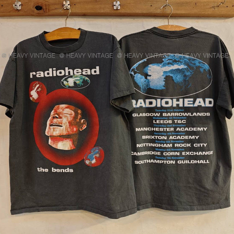 RADIOHEAD the bends England tour Bio Washed เสื้อวินเทจ เสื้อทัวร์ วงร๊อค heavy vintage shirt