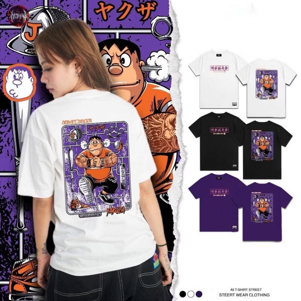 เสื้อยืดคอกลมทรงหลวม street v1 Giant NOMAD ผ้าคอตตอน 100% เนื้อนุ่ม เหมาะสำหรับทุกคน